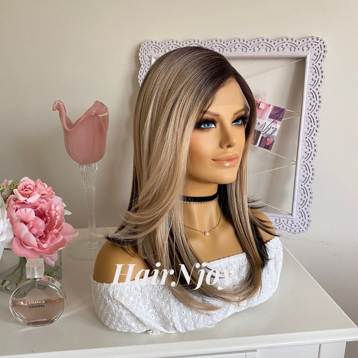 Balayage Ombre Highlights Lace Front Wig - HairNjoy