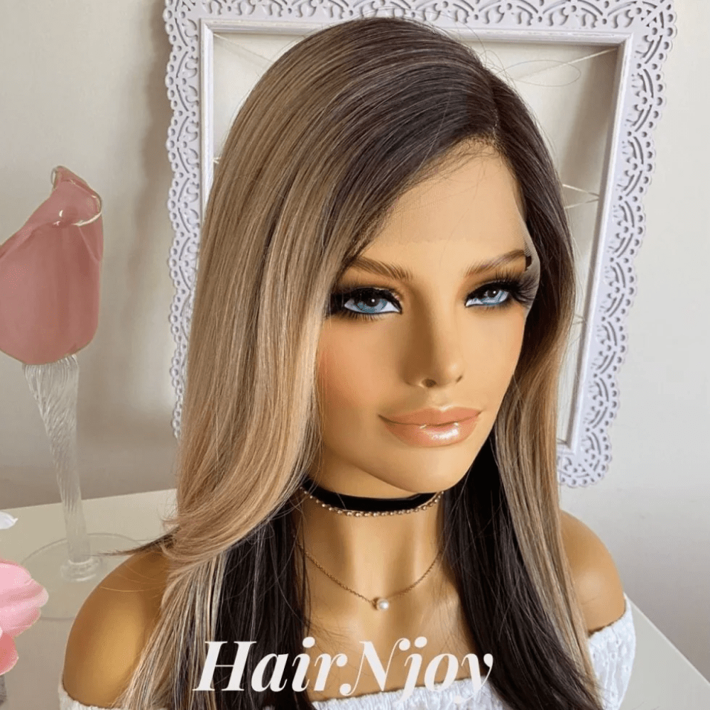 Balayage Ombre Highlights Lace Front Wig - HairNjoy
