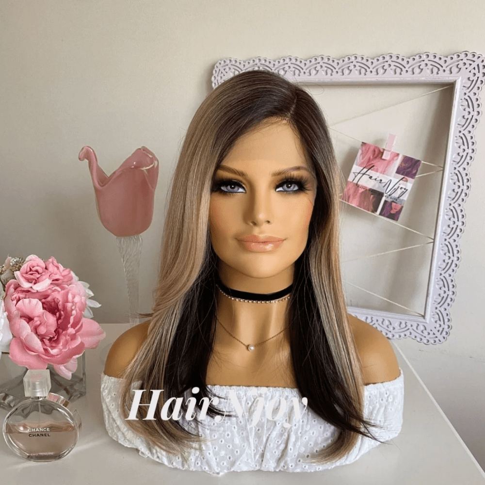 Balayage Ombre Highlights Lace Front Wig - HairNjoy