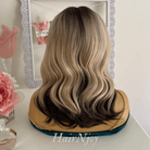 Balayage Ombre Highlights Wavy Lace Front Wig - HairNjoy