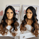 Black Brown Ombre Body Wave Lace Front Wig - HairNjoy