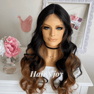 Black Brown Ombre Body Wave Lace Front Wig - HairNjoy