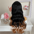 Black Brown Ombre Body Wave Lace Front Wig - HairNjoy
