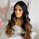 Black Brown Ombre Body Wave Lace Front Wig - HairNjoy