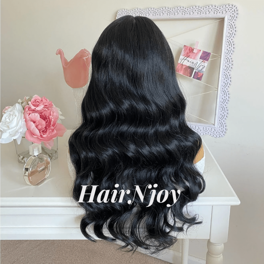 Black Long Wavy Lace Front Wig - HairNjoy