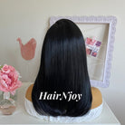Black Straight Deep Park Lace front Wig - HairNjoy