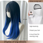 Black to Blue Straight Wig - HairNjoy