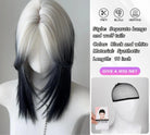 Black White Mullet Wig - HairNjoy