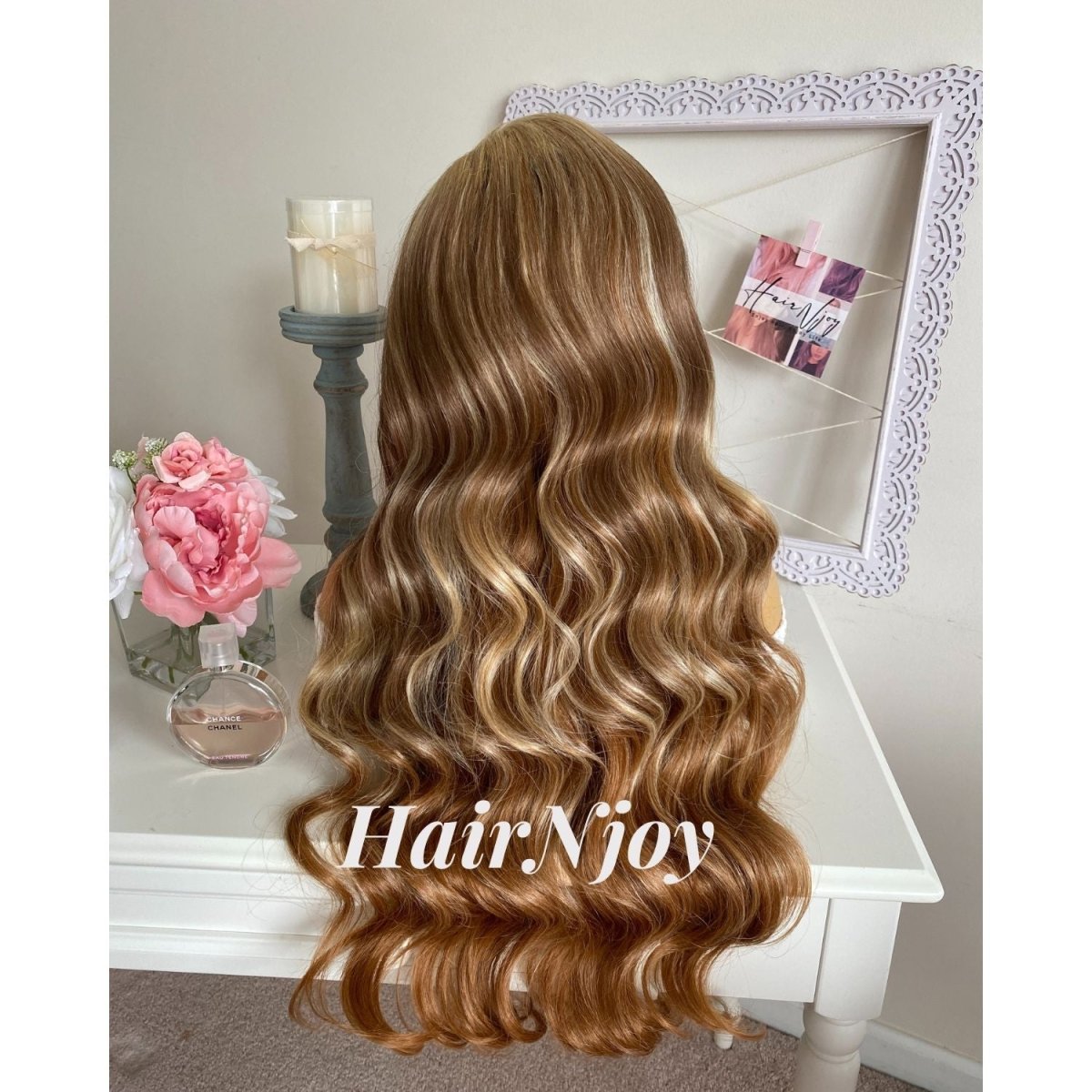 Blonde Brown Balayage Highlight Curly Lace Front Wig - HairNjoy