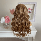 Blonde Brown Balayage Highlight Curly Lace Front Wig - HairNjoy