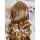 Blonde Brown Balayage Highlight Curly Lace Front Wig - HairNjoy
