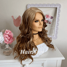 Blonde Brown Balayage Highlight Curly Lace Front Wig - HairNjoy