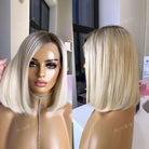 Blonde Short Bob Human Hair Wigs - HairNjoy