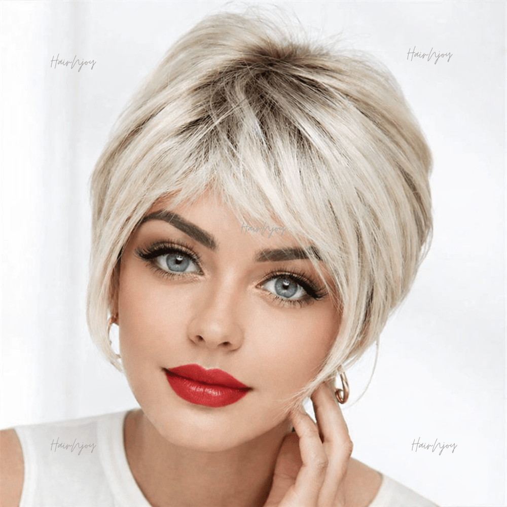 Blonde Short Straight Wig - HairNjoy