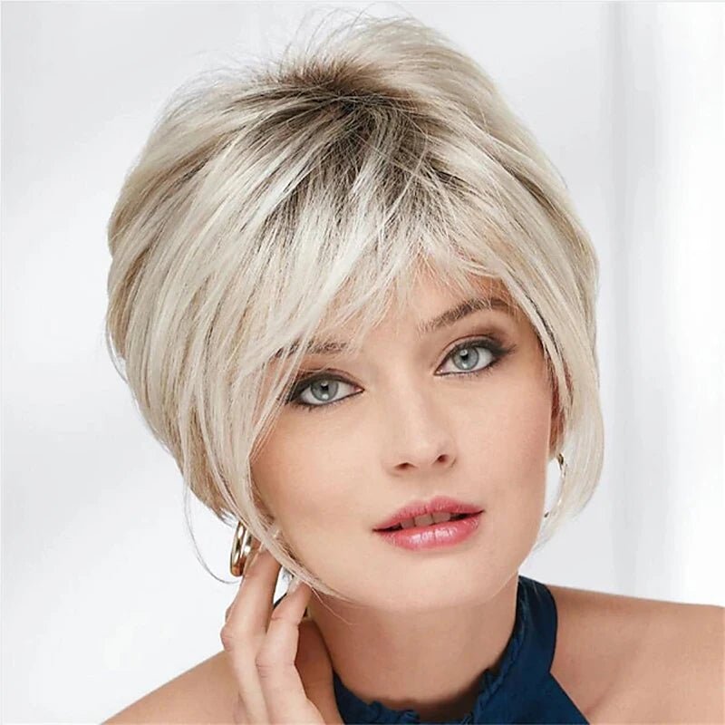 Blonde Short Straight Wig - HairNjoy