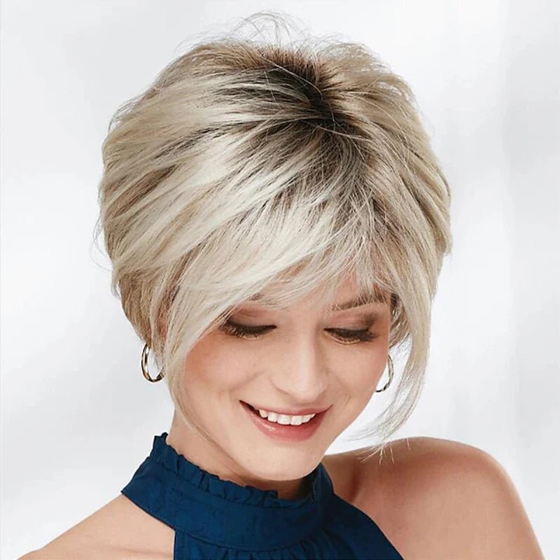 Blonde Short Straight Wig - HairNjoy