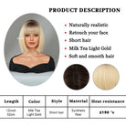 Blonde Short Wig with Bangs - HairNjoy