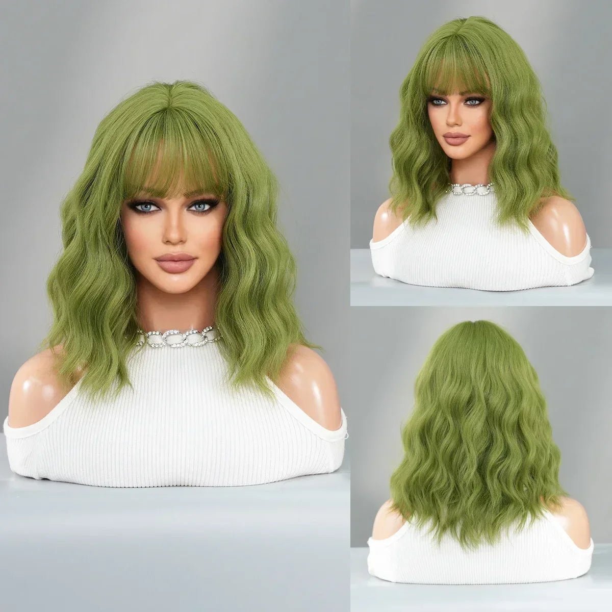 Blonde Short Wig with Bangs - HairNjoy