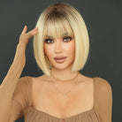 Blonde Short Wig with Bangs - HairNjoy