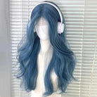 Blue Long Wavy Synthetic Wig - HairNjoy