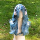 Blue Long Wavy Synthetic Wig - HairNjoy