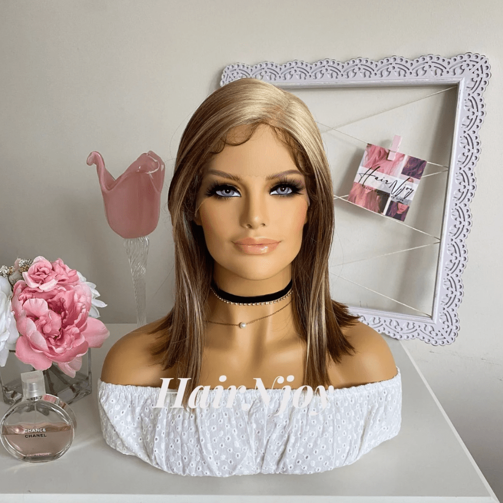 Brown Blonde Highlight Bob Lace Front Wig - HairNjoy