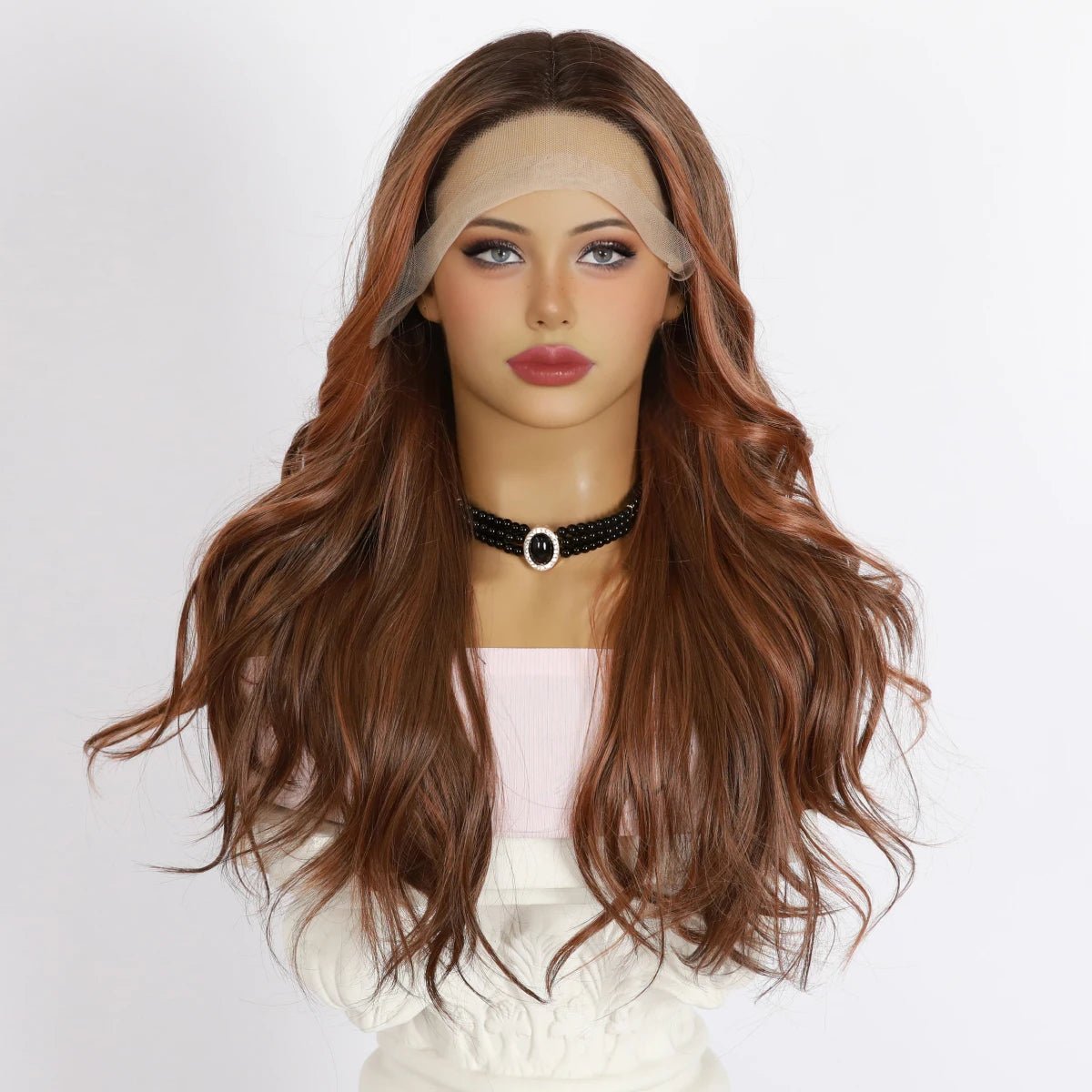 Brown Gradient Wavy Lace Front Wig - HairNjoy