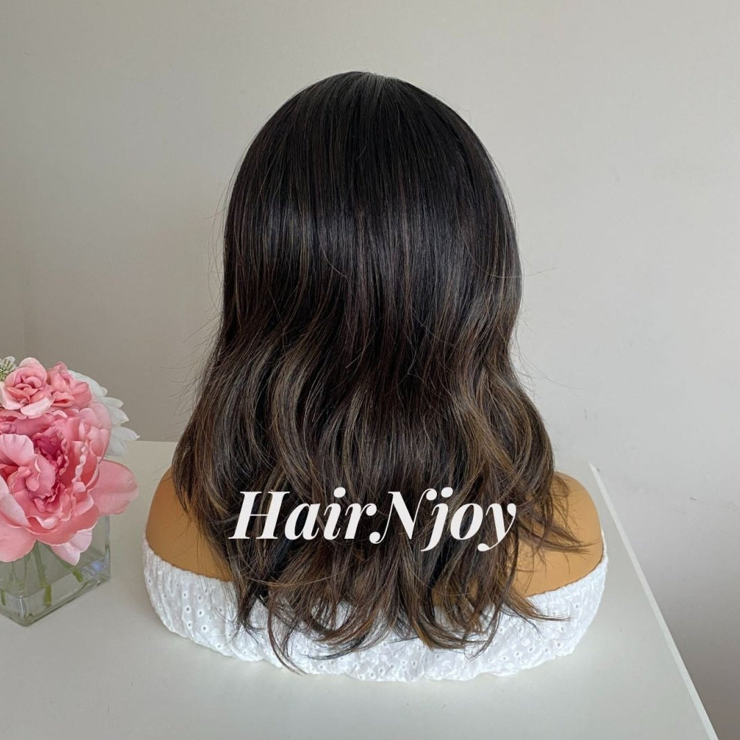 Brown Highlights 13x4 Deep Lace Front Body Wave Wig - HairNjoy