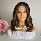 Brown Highlights 13x4 Deep Lace Front Body Wave Wig - HairNjoy