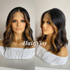 Brown Highlights 13x4 Deep Lace Front Body Wave Wig - HairNjoy