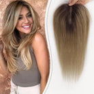 Brown Ombre Silk Hair Topper - HairNjoy