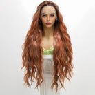 Brown Red Wavy Cosplay Lace Front Wig - HairNjoy