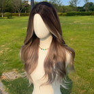 Brown Wavy Gradient Synthetic Wig - HairNjoy