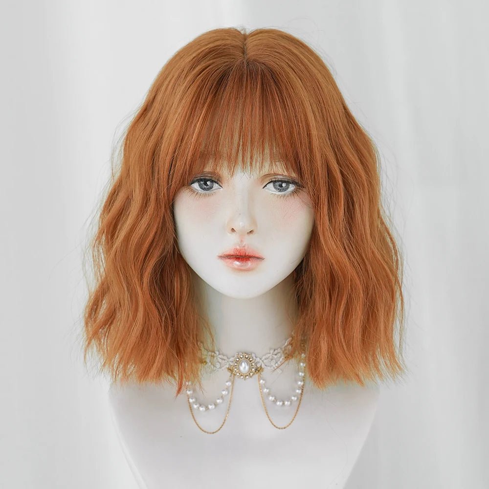 Brown Wavy Synthetic Wig - HairNjoy