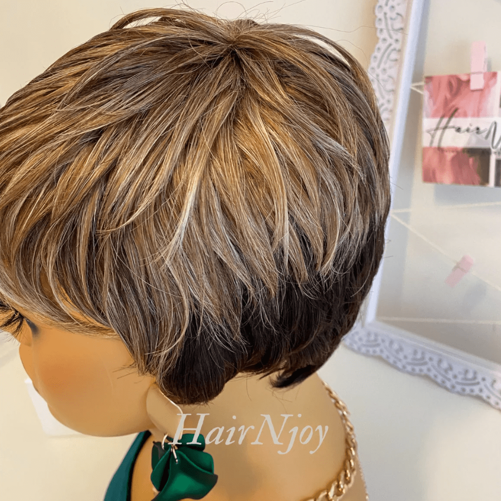 Chic Short Pixie Cut Wig with Bangs - HairNjoy