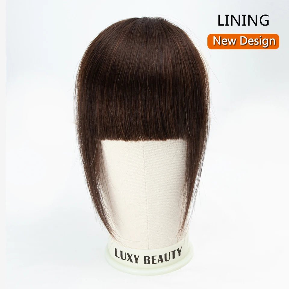 Clip - In 3D Blunt Cut Human Hair Bangs with 3 Clips - HairNjoy