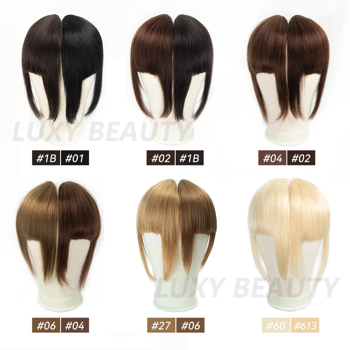 Clip - In 3D Blunt Cut Human Hair Bangs with 3 Clips - HairNjoy