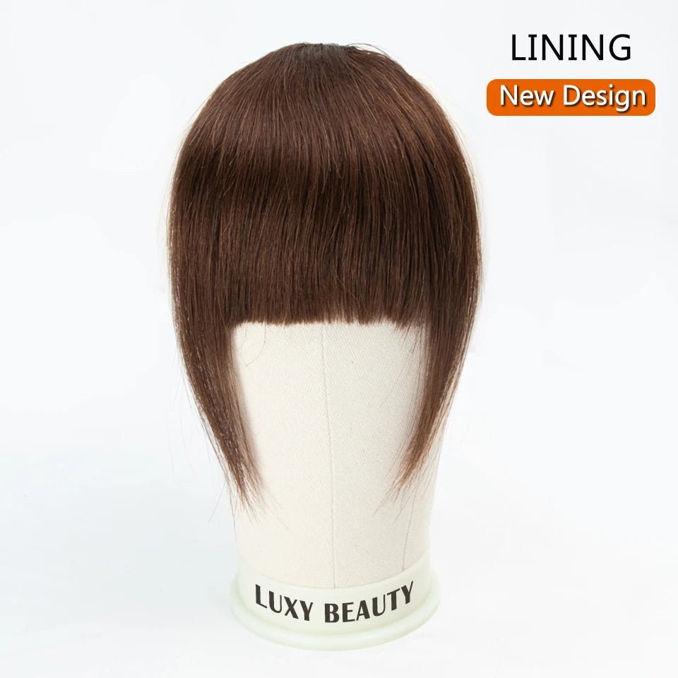 Clip - In 3D Blunt Cut Human Hair Bangs with 3 Clips - HairNjoy