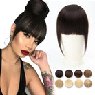 Clip - In 3D Blunt Cut Human Hair Bangs with 3 Clips - HairNjoy