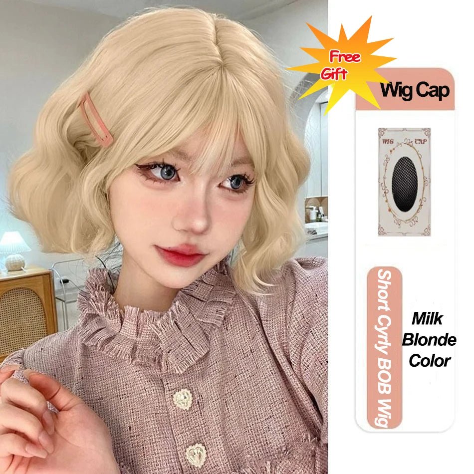 Curly Bob Cosplay Wig - HairNjoy