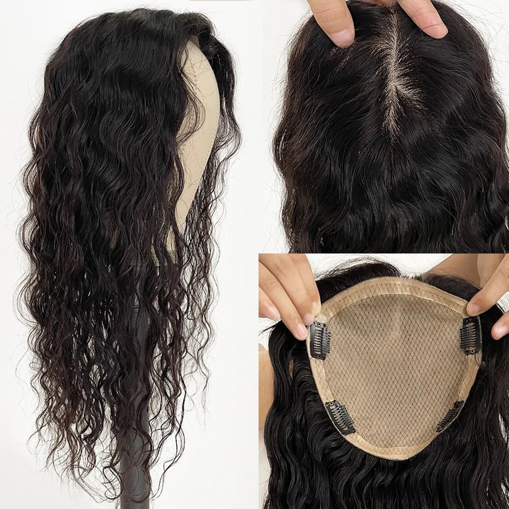 Curly Silk Skin Base Human Hair Topper - HairNjoy