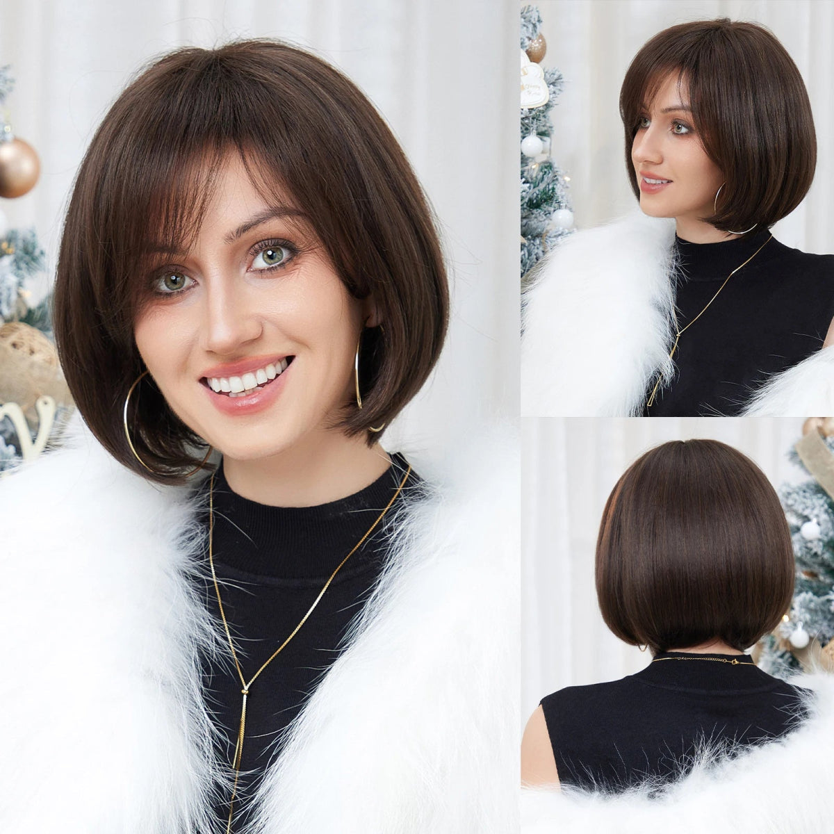 Dark Brown Bob Wig - HairNjoy