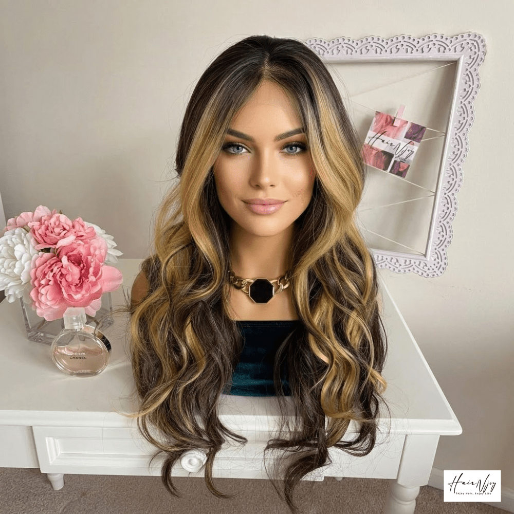 Dark Brown Honey Blonde Balayage Wig - HairNjoy