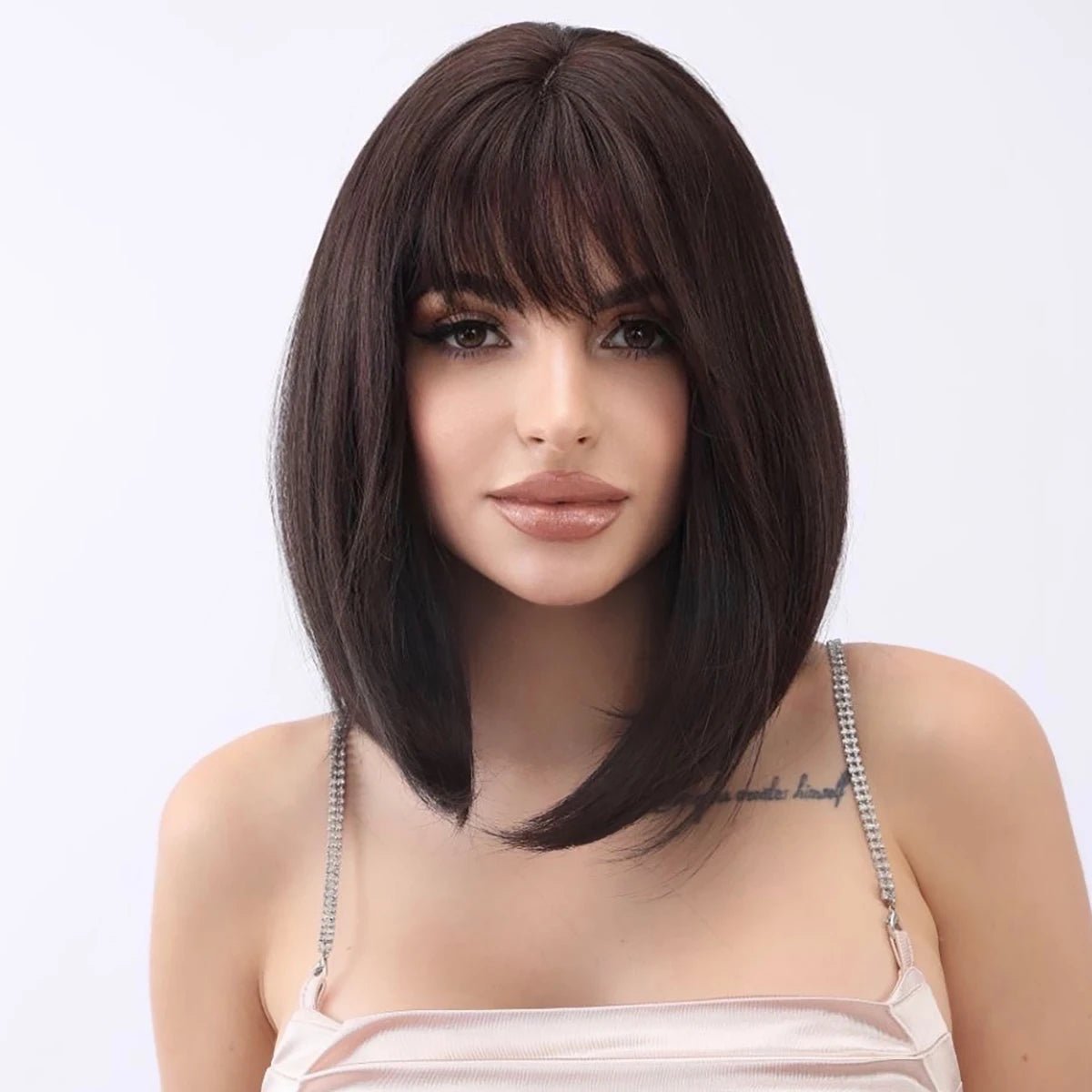 Dark Brown Short Bob Wig - HairNjoy