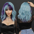 Dark Purple Blue Highlights Wig - HairNjoy