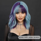 Dark Purple Blue Highlights Wig - HairNjoy