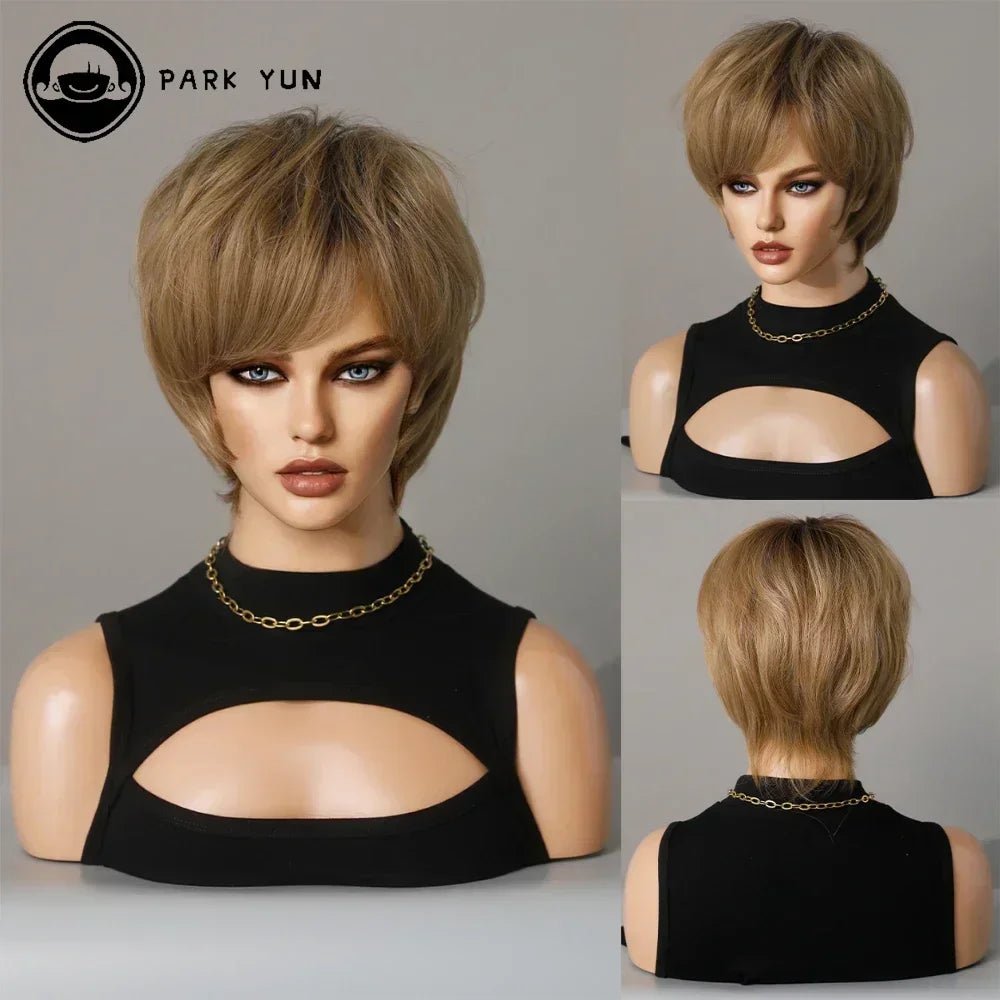 Dark Roots Natural Synthetic Wig - HairNjoy