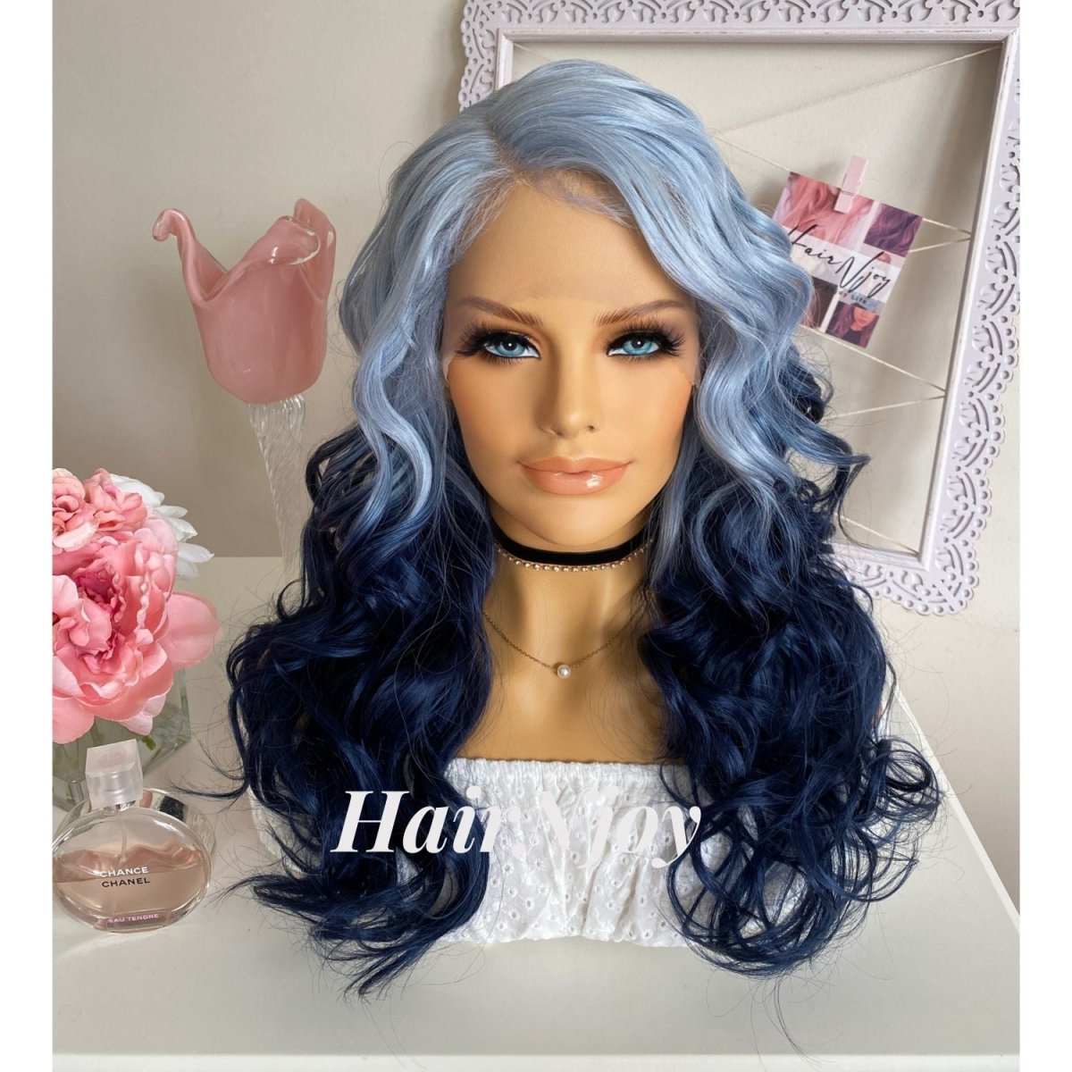 Deep Ocean Blue Body Wave Lace front Wig - HairNjoy