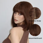 Elegant Brown Short Bob Wig - HairNjoy