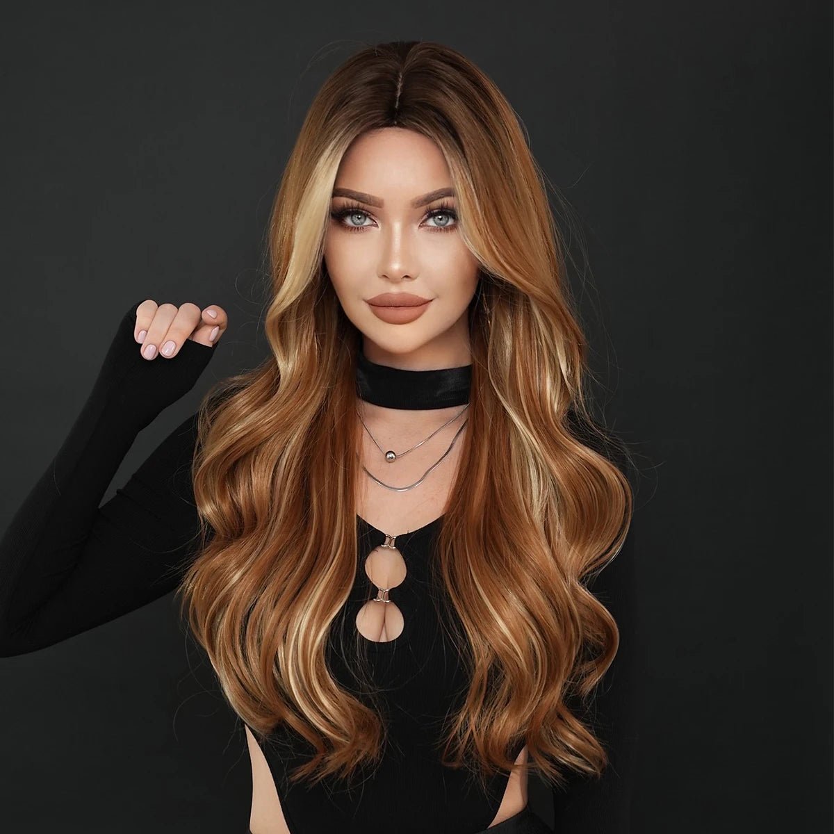 Elegant Long Wavy Wig - HairNjoy